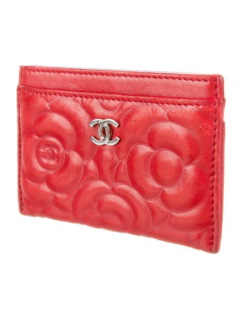 chanel camelia card holder